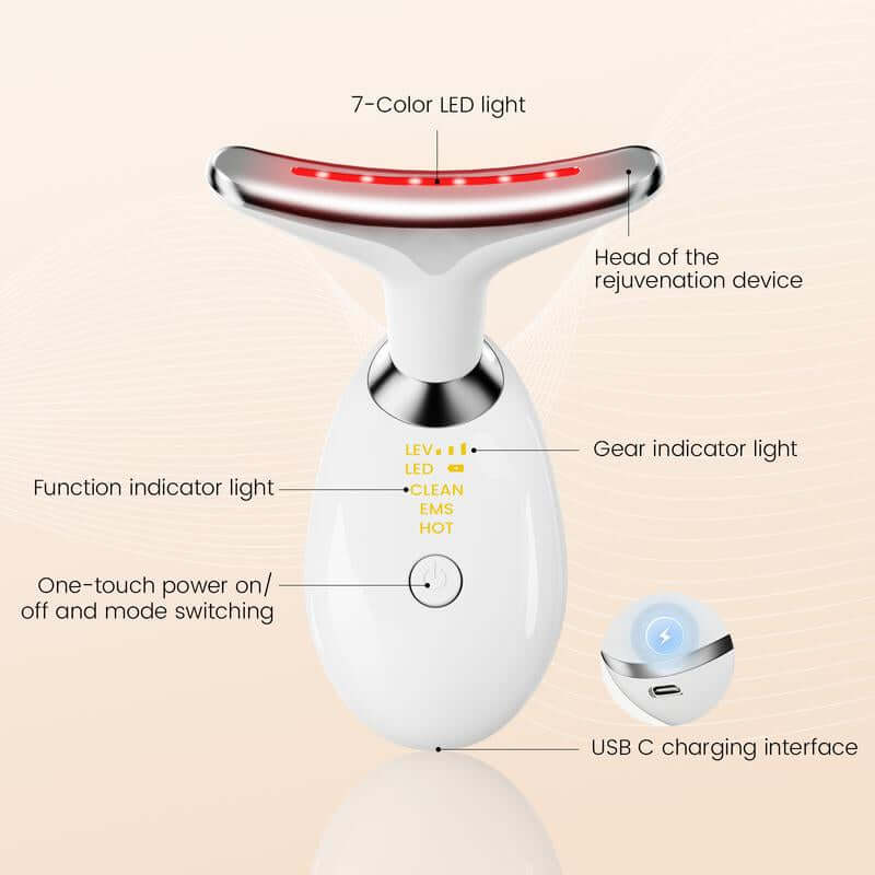 Facial Massager Neck Skin Lifting Firming Wrinkle Dark Circle Reducer Skin Care Face Sculpting Tool anti Aging Devices Highlight Jawline Multifunctional Beauty Machine Led Beauty DEVICE