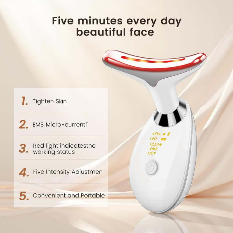 Facial Massager Neck Skin Lifting Firming Wrinkle Dark Circle Reducer Skin Care Face Sculpting Tool anti Aging Devices Highlight Jawline Multifunctional Beauty Machine Led Beauty DEVICE