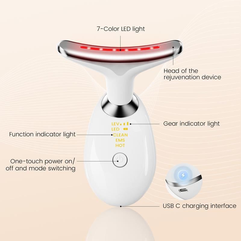 Facial Massager Neck Skin Lifting Firming Wrinkle Dark Circle Reducer Skin Care Face Sculpting Tool anti Aging Devices Highlight Jawline Multifunctional Beauty Machine Led Beauty DEVICE